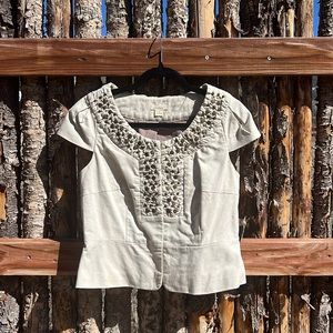 Anthropologie Idra Cap Sleeve Jacket